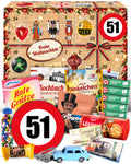 Geburtstag 51 - Ostalgie Adventskalender 2026 – 24 Erinnerungen & Kultprodukte mit Marken wie Viba, Halloren, Zetti, Komet & Pfeffi