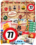Geburtstag 77 - Ostalgie Adventskalender 2026 – 24 Erinnerungen & Kultprodukte mit Marken wie Viba, Halloren, Zetti, Komet & Pfeffi