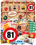 Geburtstag 81 - Ostalgie Adventskalender 2026 – 24 Erinnerungen & Kultprodukte mit Marken wie Viba, Halloren, Zetti, Komet & Pfeffi