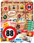 Geburtstag 88 - Ostalgie Adventskalender 2026 – 24 Erinnerungen & Kultprodukte mit Marken wie Viba, Halloren, Zetti, Komet & Pfeffi