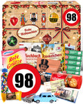 Geburtstag 98 - Ostalgie Adventskalender 2026 – 24 Erinnerungen & Kultprodukte mit Marken wie Viba, Halloren, Zetti, Komet & Pfeffi