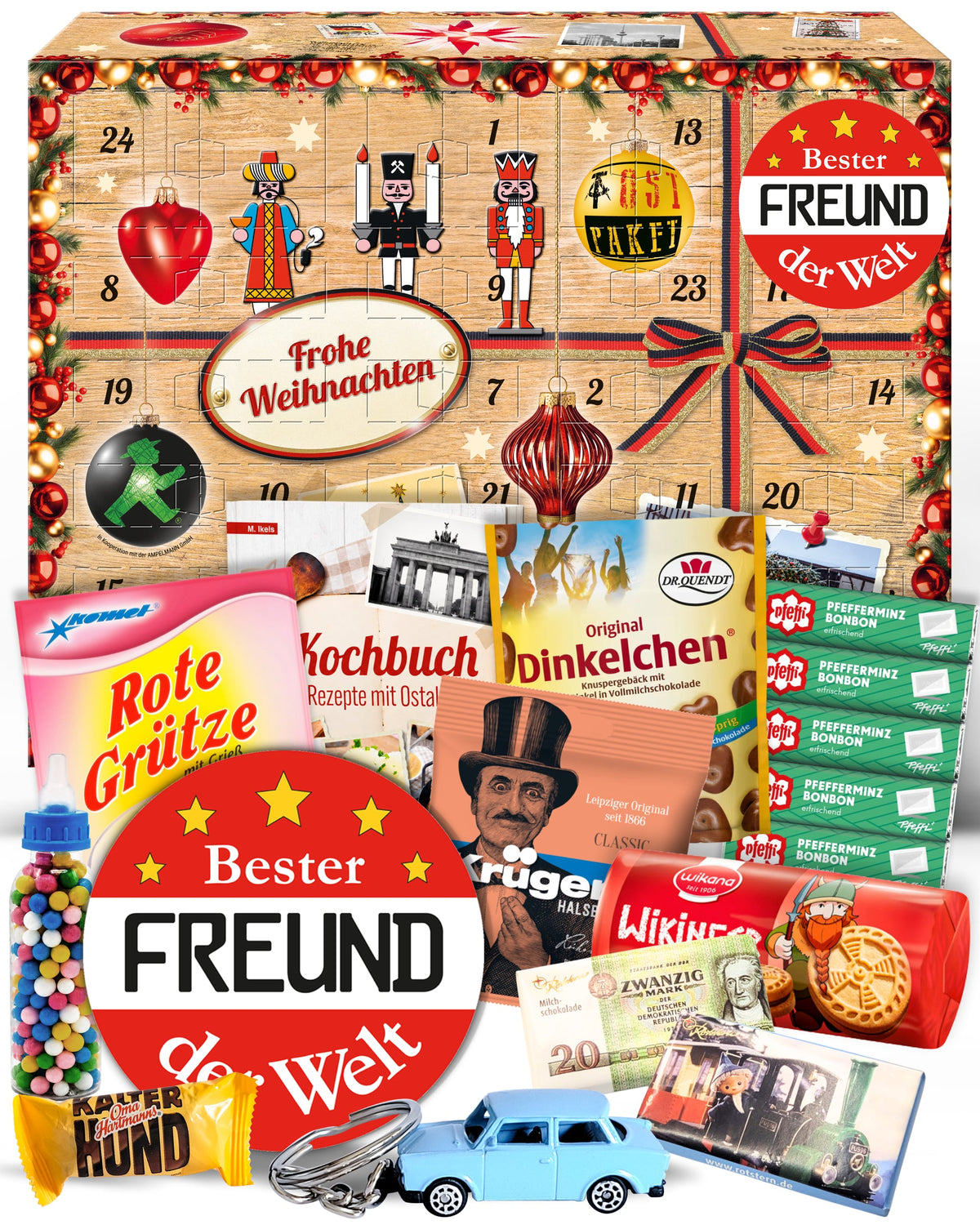 Bester Freund - Adventskalender DDR 2025 mit Kultartikeln von Zetti, Dr. Quendt, Komet & Pfeffi – 24 nostalgische Überraschungen für Ostalgie-Fans