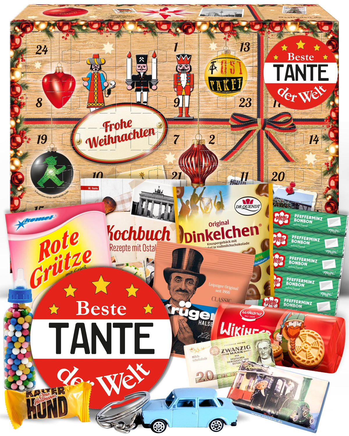 Beste Tante - Ostalgie Adventskalender 2026 – 24 Erinnerungen & Kultprodukte mit Marken wie Viba, Halloren, Zetti, Komet & Pfeffi