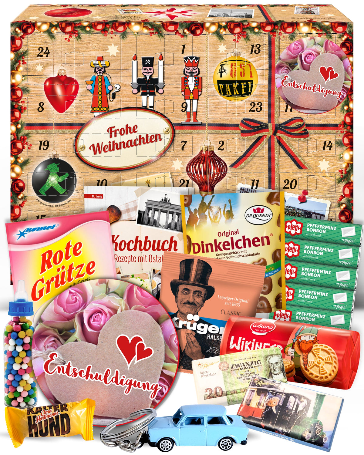 Entschuldigung - Ostalgie Adventskalender 2026 – 24 Erinnerungen & Kultprodukte mit Marken wie Viba, Halloren, Zetti, Komet & Pfeffi
