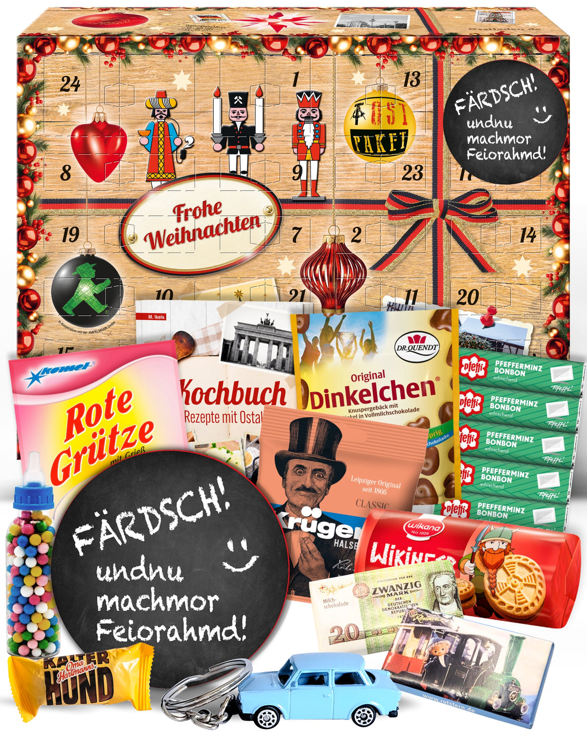 Färdsch! Und nu machmor Feiorahmd - Ostalgie Adventskalender 2026 – 24 Erinnerungen & Kultprodukte mit Marken wie Viba, Halloren, Zetti, Komet & Pfeffi