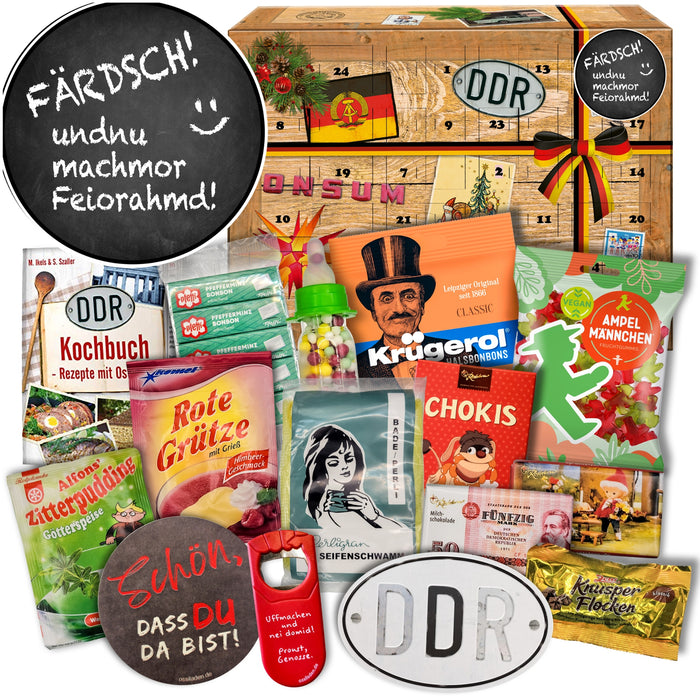 Färdsch! Und nu machmor Feiorahmd - DDR Adventskalender 2025 mit Kultartikeln von Zetti, Dr. Quendt, Komet & Pfeffi – 24 nostalgische Überraschungen für Ostalgie-Fans