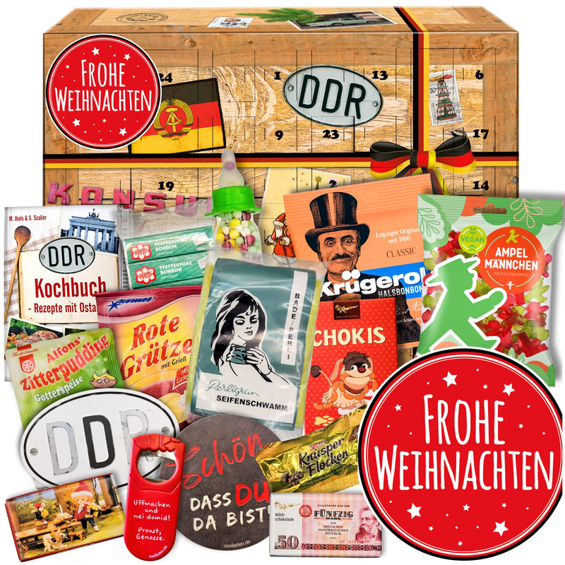 DDR Adventskalender - Frohe Weihnachten 2025 mit Kultartikeln von Zetti, Dr. Quendt, Komet & Pfeffi – 24 nostalgische Überraschungen für Ostalgie-Fans