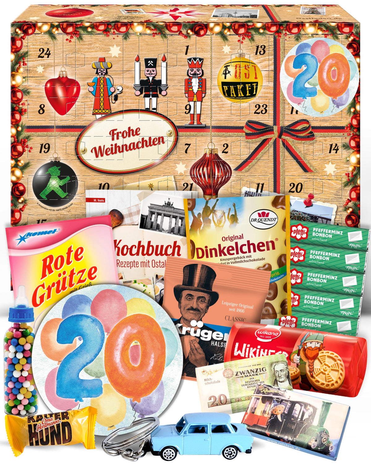 Geburtstag 20 - Adventskalender DDR 2025 mit Kultartikeln von Zetti, Dr. Quendt, Komet & Pfeffi – 24 nostalgische Überraschungen für Ostalgie-Fans