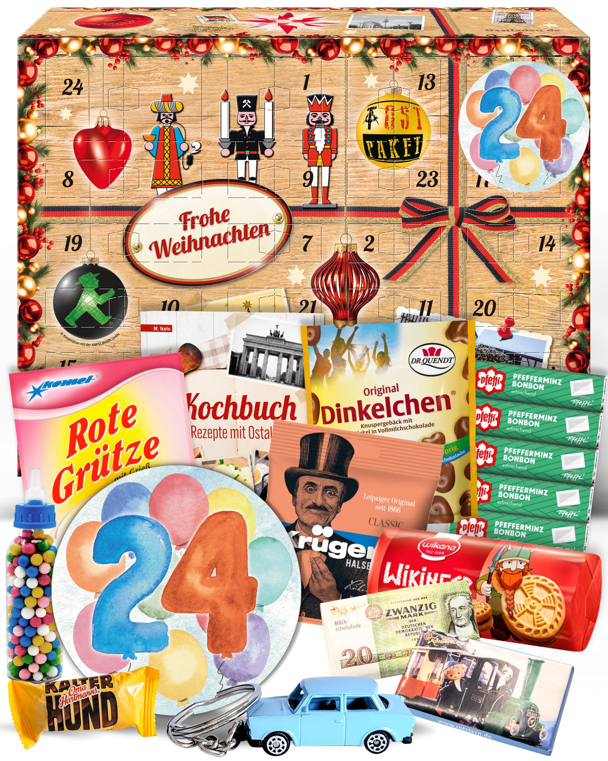 Geburtstag 24 - Adventskalender DDR 2025 mit Kultartikeln von Zetti, Dr. Quendt, Komet & Pfeffi – 24 nostalgische Überraschungen für Ostalgie-Fans