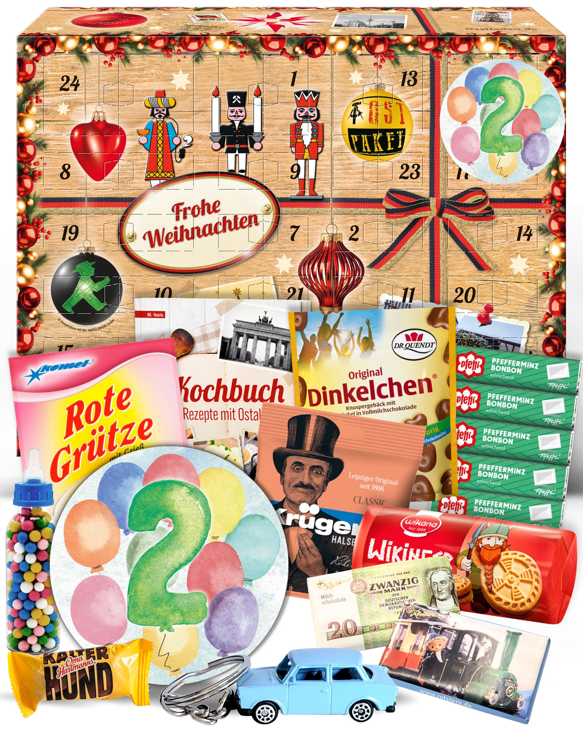 Geburtstag 2 - Adventskalender DDR 2025 mit Kultartikeln von Zetti, Dr. Quendt, Komet & Pfeffi – 24 nostalgische Überraschungen für Ostalgie-Fans