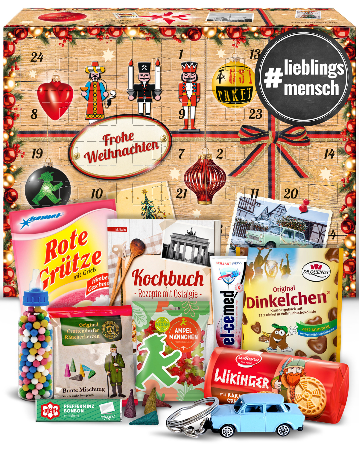 #lieblingsmensch - Ostalgie Adventskalender 2026 – 24 Erinnerungen & Kultprodukte mit Marken wie Viba, Halloren, Zetti, Komet & Pfeffi