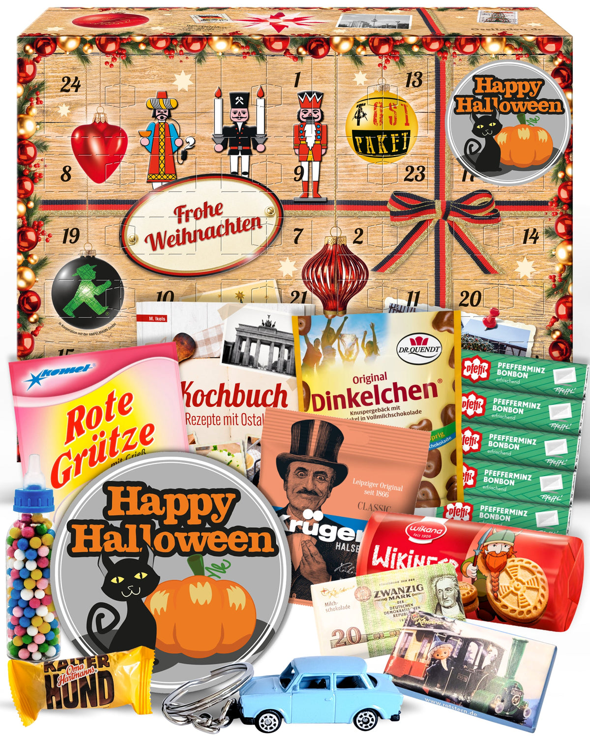 Halloween - Ostalgie Adventskalender 2026 – 24 Erinnerungen & Kultprodukte mit Marken wie Viba, Halloren, Zetti, Komet & Pfeffi