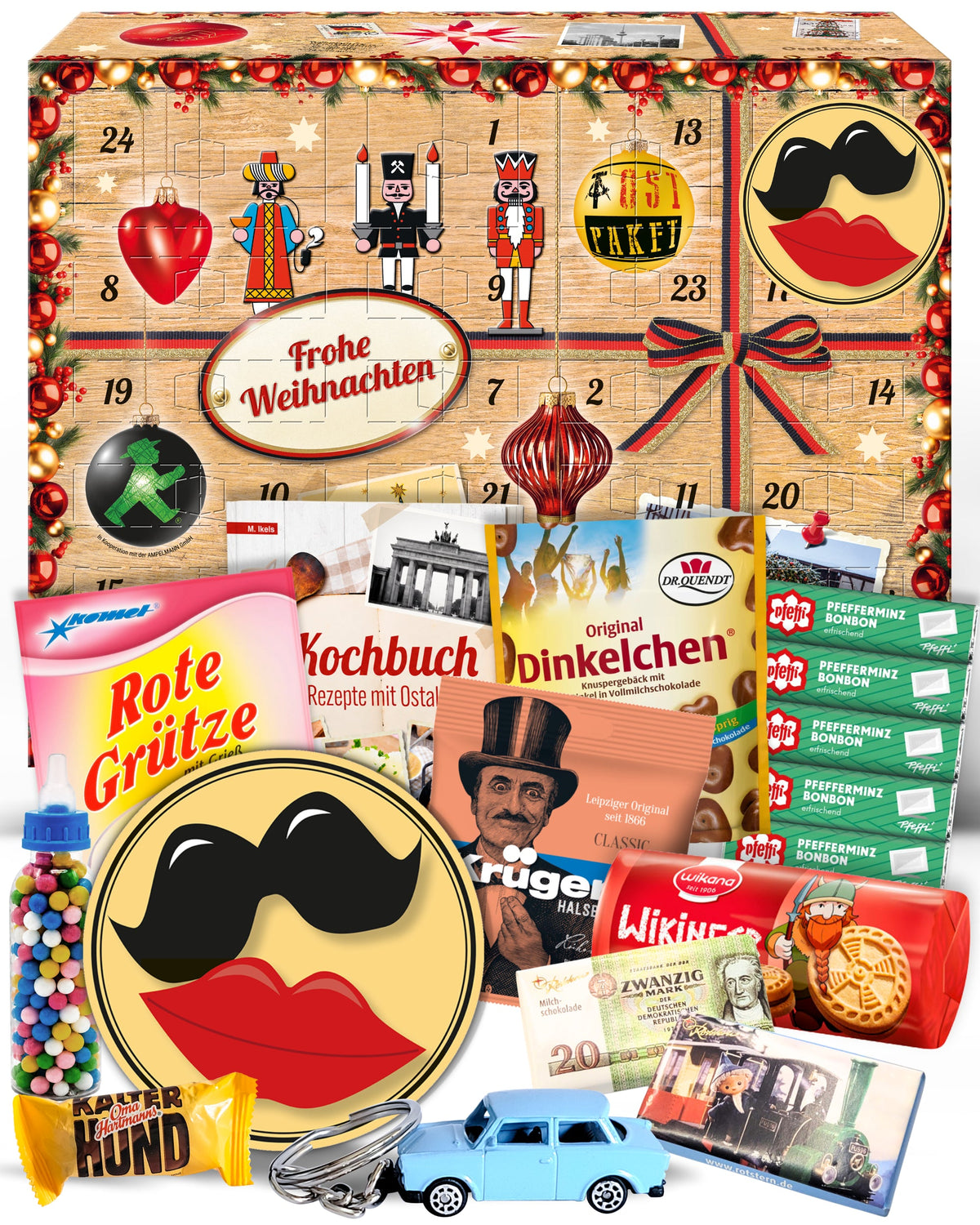 Zur Hochzeit - Ostalgie Adventskalender 2026 – 24 Erinnerungen & Kultprodukte mit Marken wie Viba, Halloren, Zetti, Komet & Pfeffi