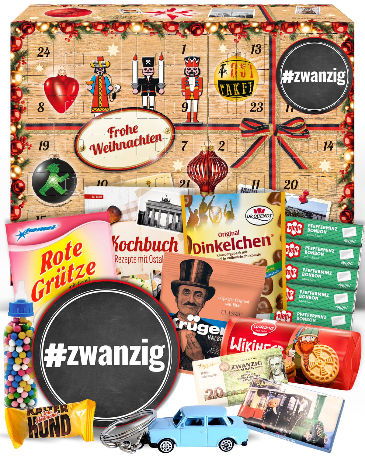 #zwanzig - Ostalgie Adventskalender 2026 – 24 Erinnerungen & Kultprodukte mit Marken wie Viba, Halloren, Zetti, Komet & Pfeffi
