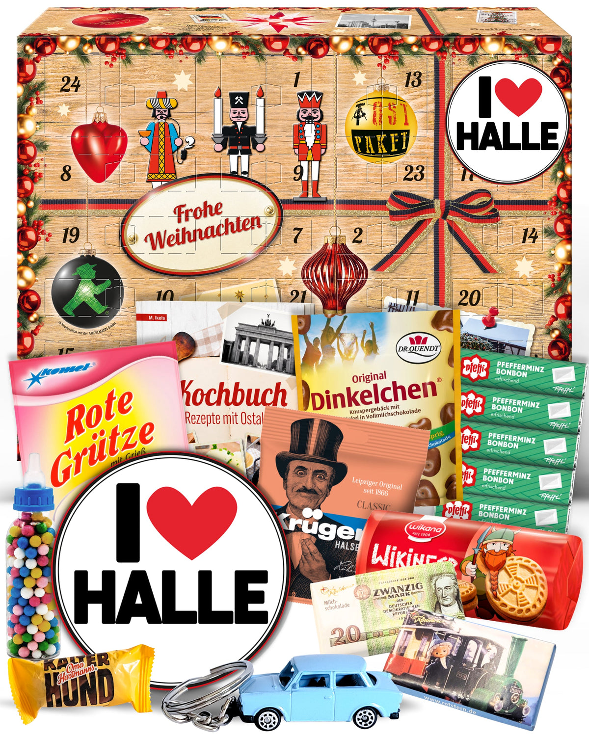 I Love Halle - Ostalgie Adventskalender 2026 – 24 Erinnerungen & Kultprodukte mit Marken wie Viba, Halloren, Zetti, Komet & Pfeffi