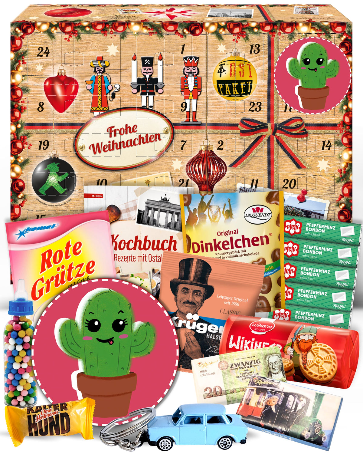 Kaktus - Ostalgie Adventskalender 2026 – 24 Erinnerungen & Kultprodukte mit Marken wie Viba, Halloren, Zetti, Komet & Pfeffi