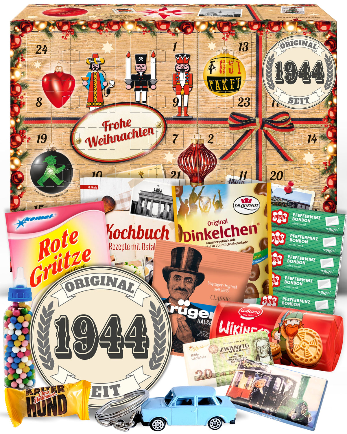 Original seit 1944 - Adventskalender DDR 2025 mit Kultartikeln von Zetti, Dr. Quendt, Komet & Pfeffi – 24 nostalgische Überraschungen für Ostalgie-Fans