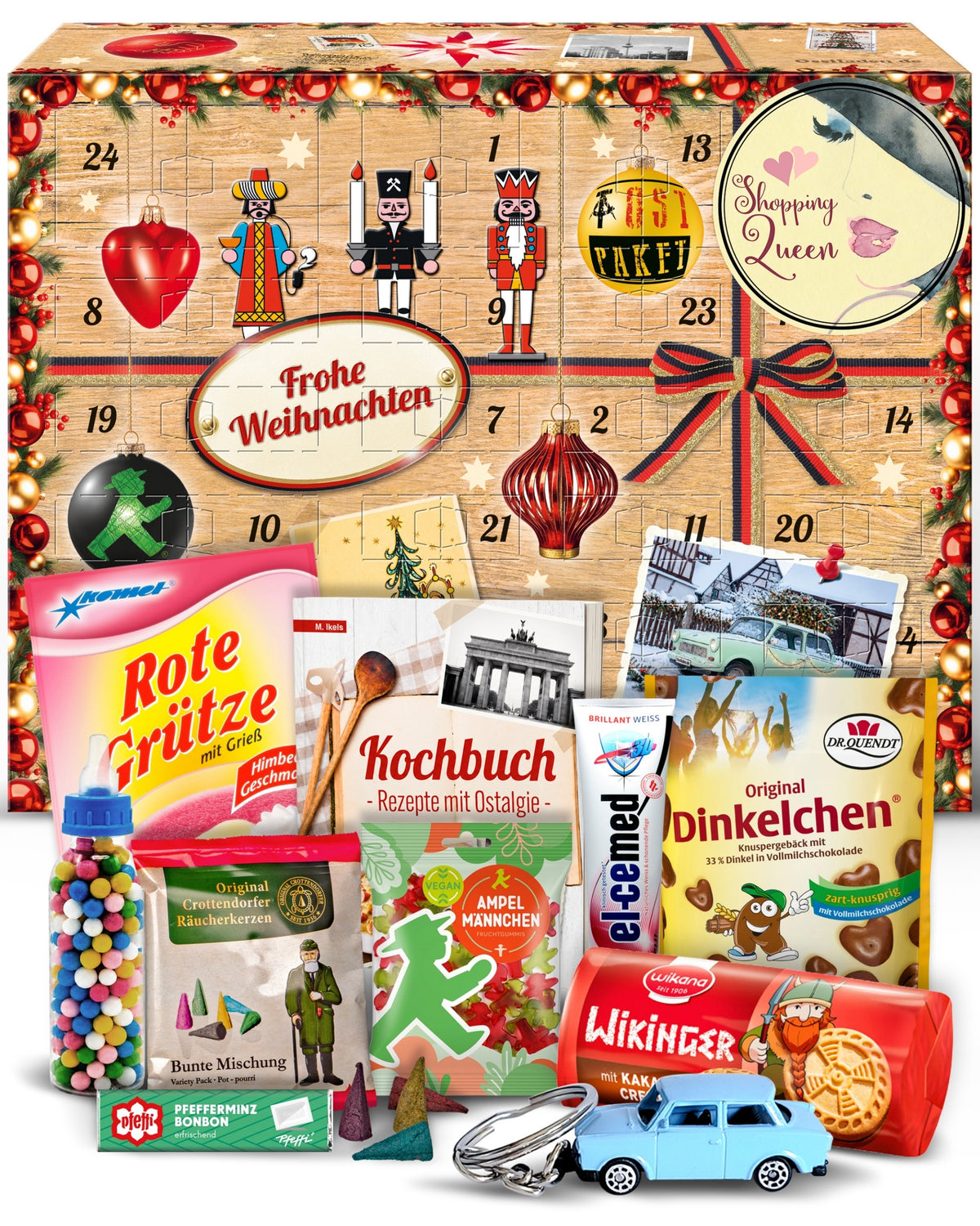 Shoppingqueen - Ostalgie Adventskalender 2026 – 24 Erinnerungen & Kultprodukte mit Marken wie Viba, Halloren, Zetti, Komet & Pfeffi