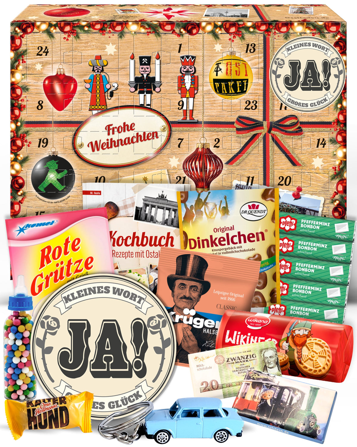 Zur Verlobung - Ostalgie Adventskalender 2026 – 24 Erinnerungen & Kultprodukte mit Marken wie Viba, Halloren, Zetti, Komet & Pfeffi