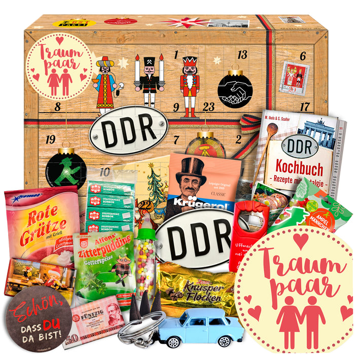 Traumpaar - DDR Adventskalender 2025 mit Kultartikeln von Zetti, Dr. Quendt, Komet & Pfeffi – 24 nostalgische Überraschungen für Ostalgie-Fans