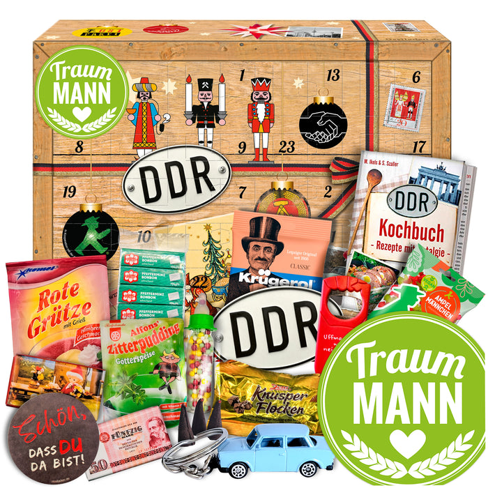 Traummann - DDR Adventskalender 2025 mit Kultartikeln von Zetti, Dr. Quendt, Komet & Pfeffi – 24 nostalgische Überraschungen für Ostalgie-Fans