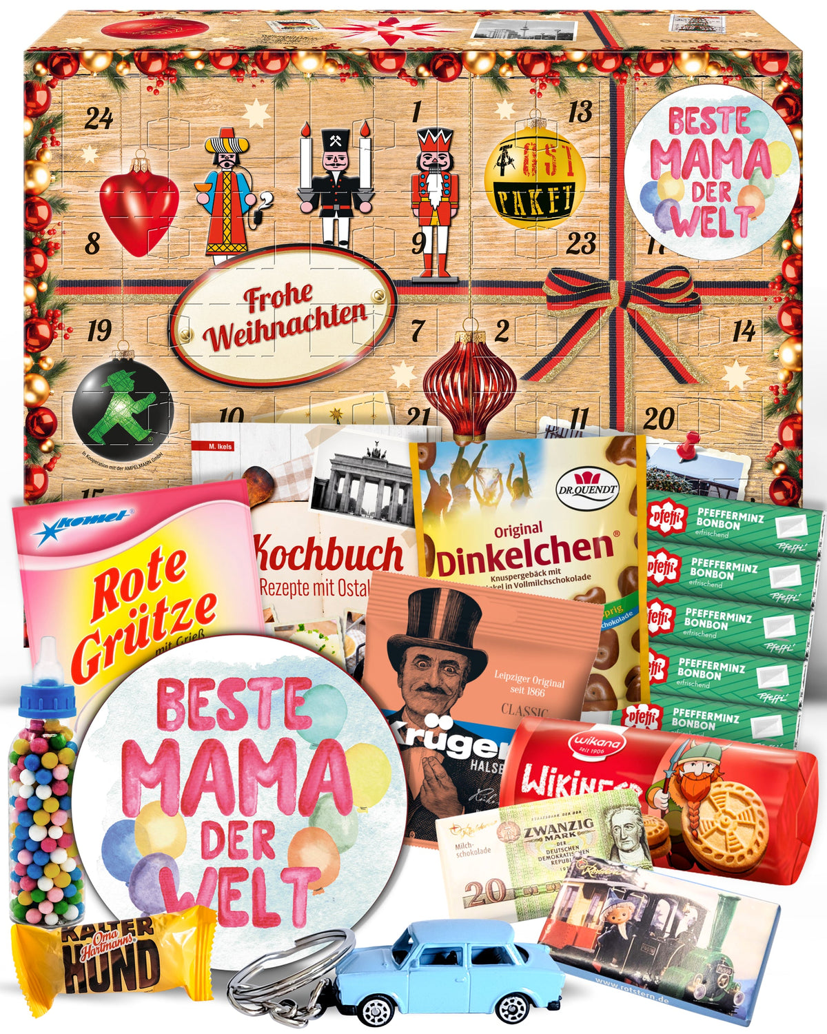 Beste Mama - Adventskalender DDR 2025 mit Kultartikeln von Zetti, Dr. Quendt, Komet & Pfeffi – 24 nostalgische Überraschungen für Ostalgie-Fans
