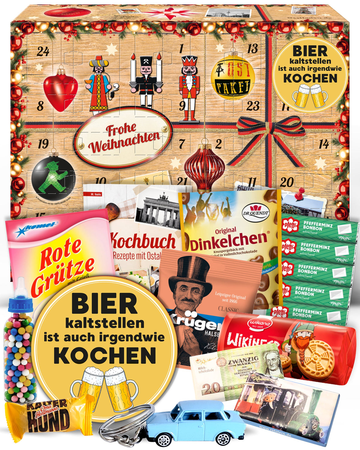 Bier kalt stellen ist auch irgendwie kochen - Ostalgie Adventskalender 2026 – 24 Erinnerungen & Kultprodukte mit Marken wie Viba, Halloren, Zetti, Komet & Pfeffi