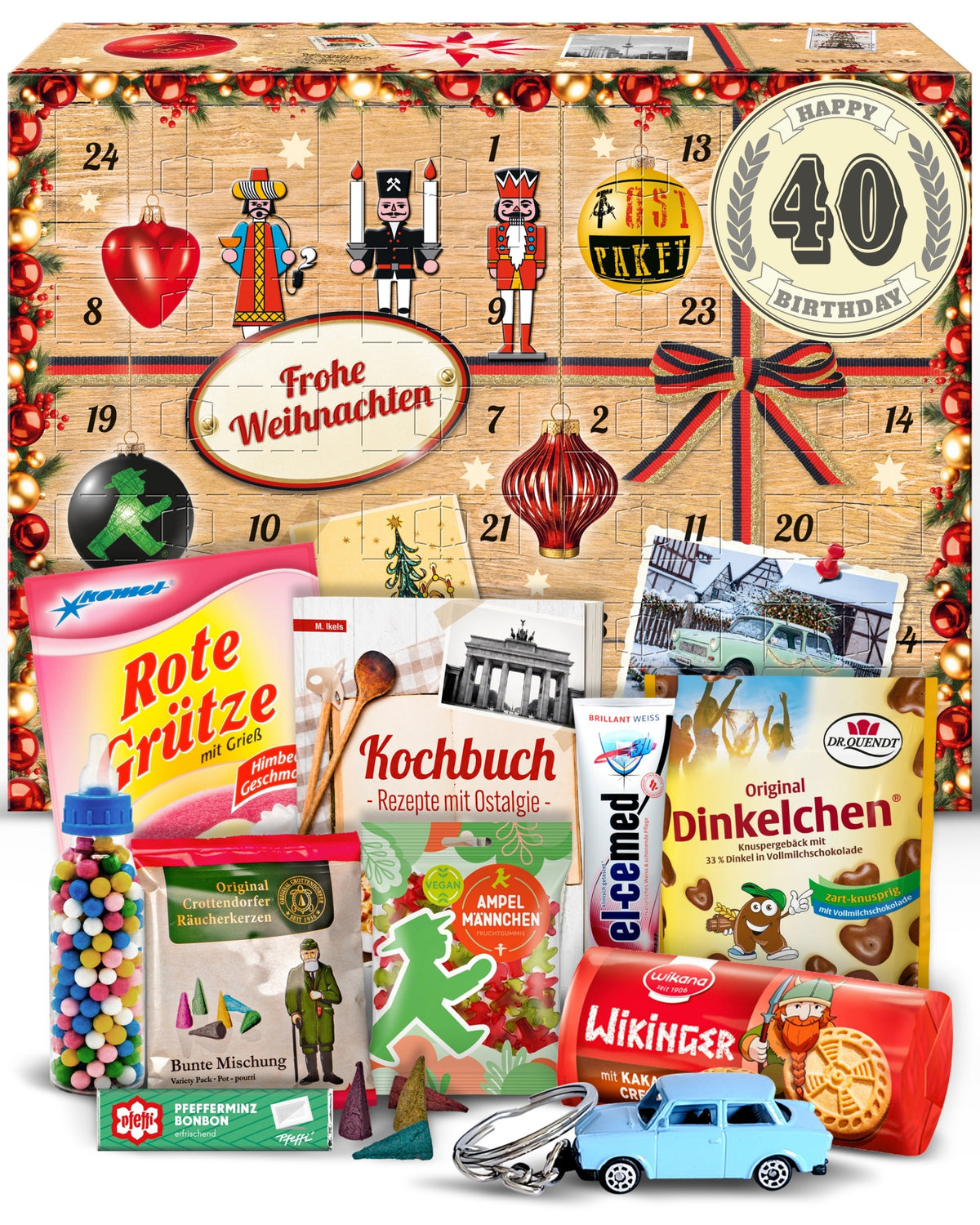 40. Geburtstag - Adventskalender 2026 mit Kultartikeln von Zetti, Dr. Quendt, Komet & Pfeffi – 24 nostalgische Überraschungen für Ostalgie-Fans
