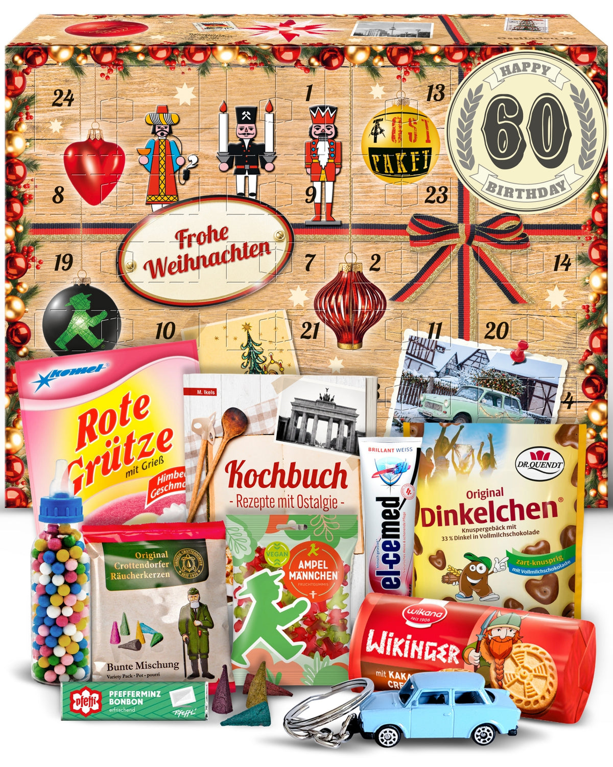 60. Geburtstag - Ossi Adventskalender 2026 mit Kultartikeln von Zetti, Dr. Quendt, Komet & Pfeffi – 24 nostalgische Überraschungen für Ostalgie-Fans