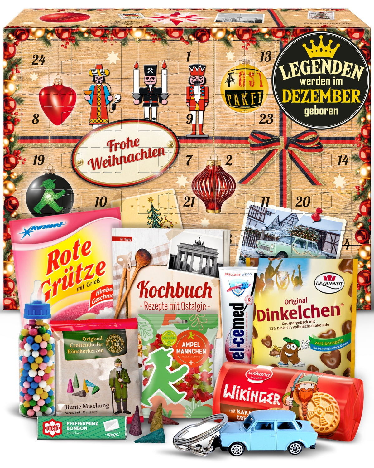 Legenden werden im Dezember geboren - Ostalgie Adventskalender 2026 – 24 Erinnerungen & Kultprodukte mit Marken wie Viba, Halloren, Zetti, Komet & Pfeffi