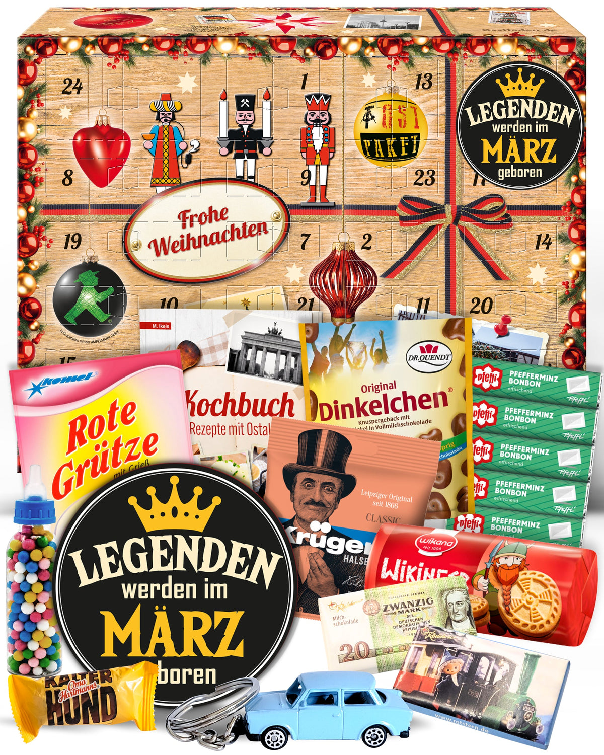 Legenden werden im März geboren - Ostalgie Adventskalender 2026 – 24 Erinnerungen & Kultprodukte mit Marken wie Viba, Halloren, Zetti, Komet & Pfeffi