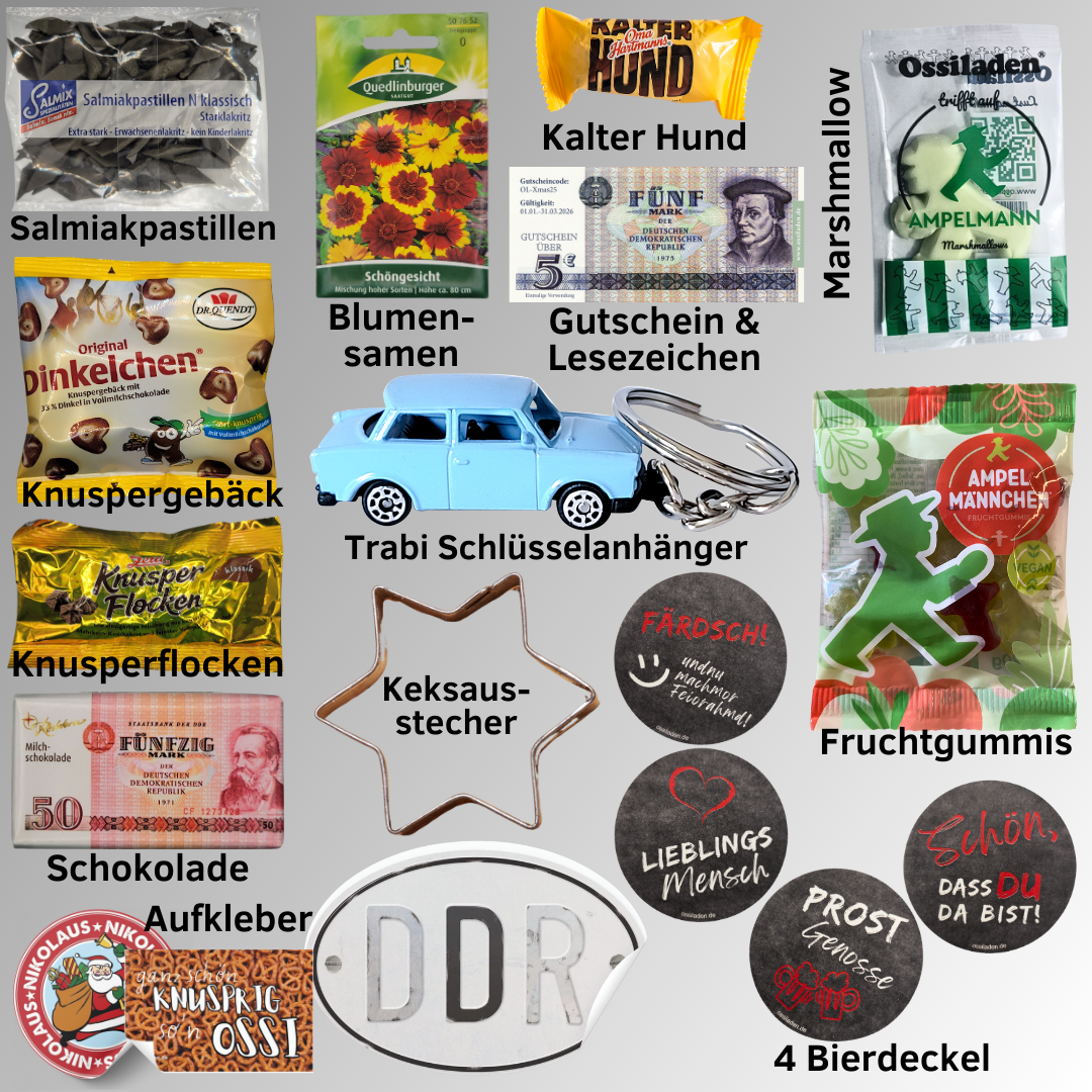 16. Geburtstag - Ostalgie Adventskalender 2026 – 24 Kultprodukte mit Marken wie Viba, Halloren, Zetti, Komet & Pfeffi