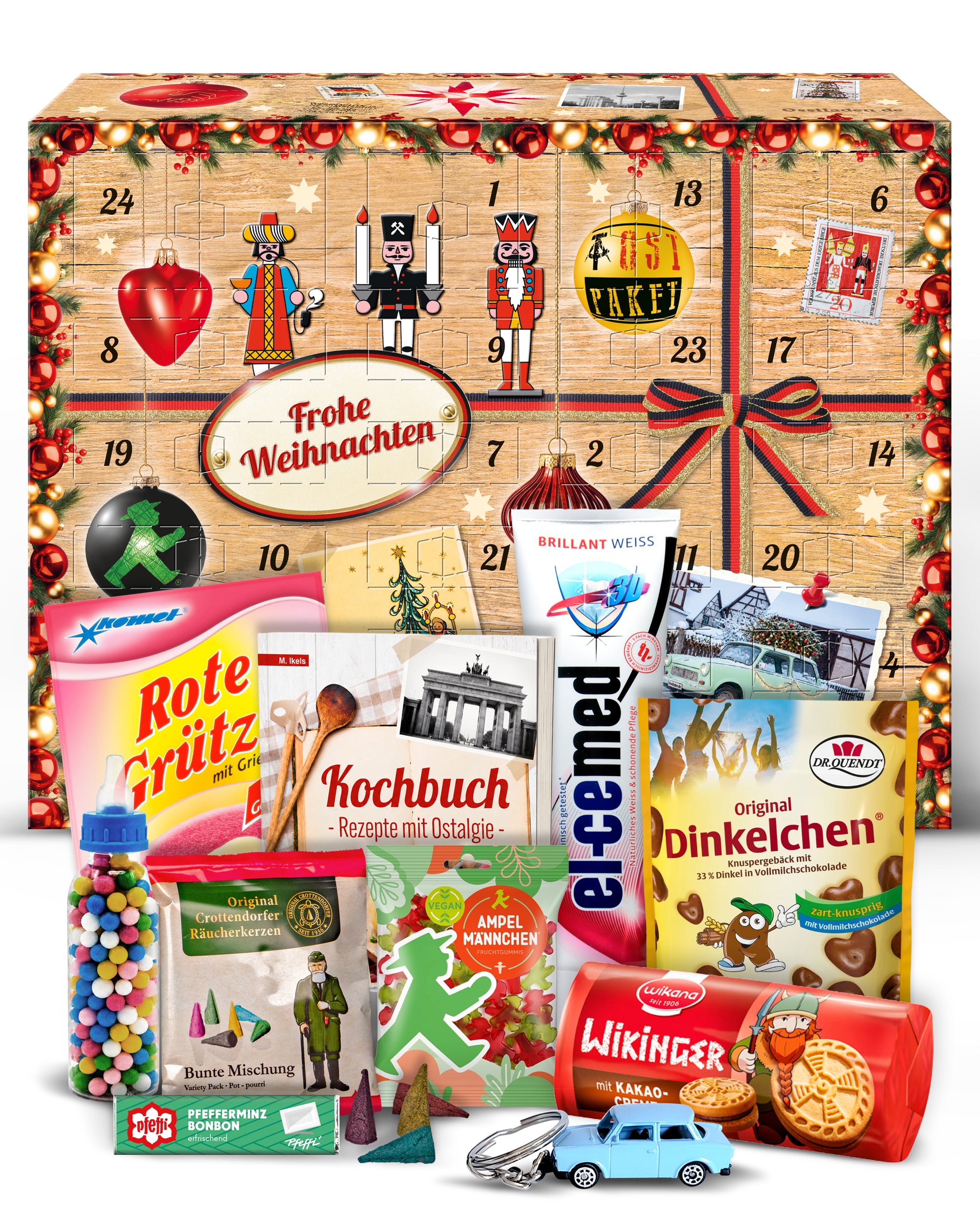 Ostalgie Adventskalender 2026 – 24 Erinnerungen & Kultprodukte mit Marken wie Viba, Halloren, Zetti, Komet & Pfeffi