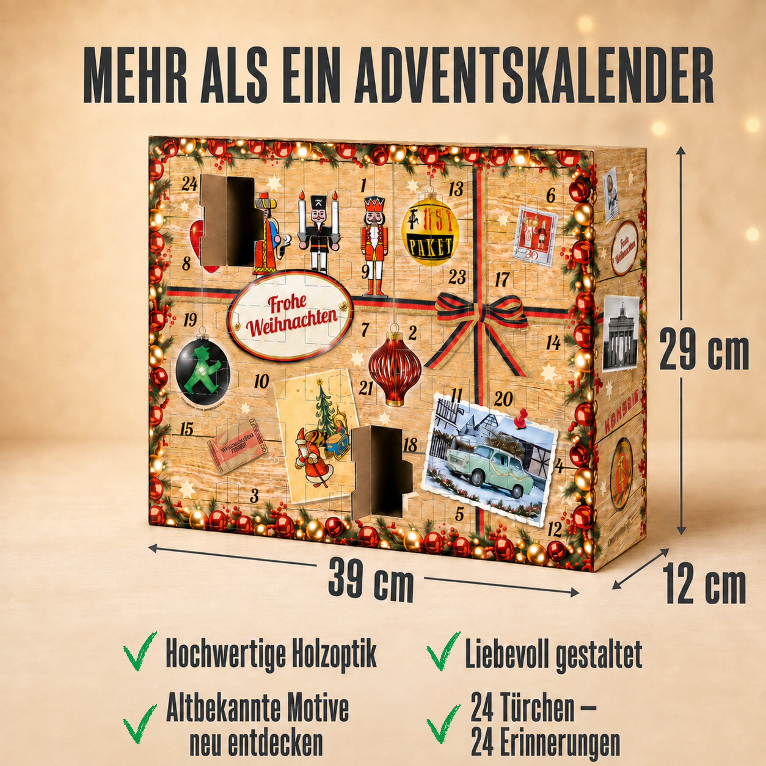 Ostalgie Adventskalender 2026 – 24 Erinnerungen & Kultprodukte mit Marken wie Viba, Halloren, Zetti, Komet & Pfeffi