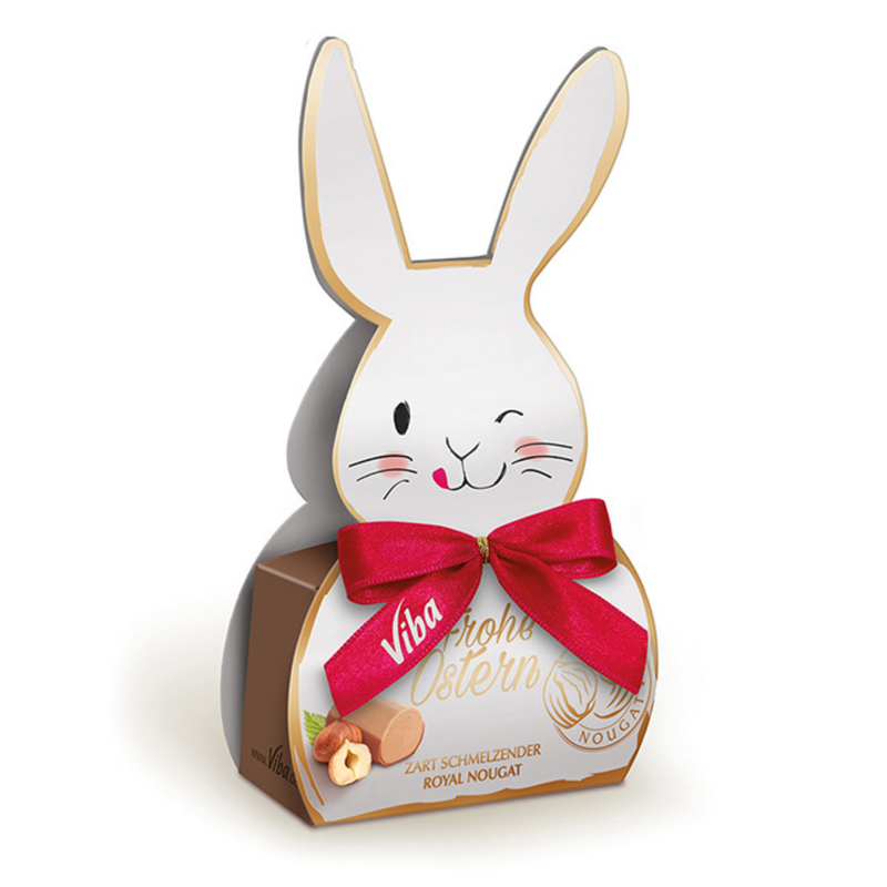Viba Ostergruß „Kleiner Hase“ – Geschenkbox mit 4 Royal Nougat Minis, 40 g – Osterpräsent