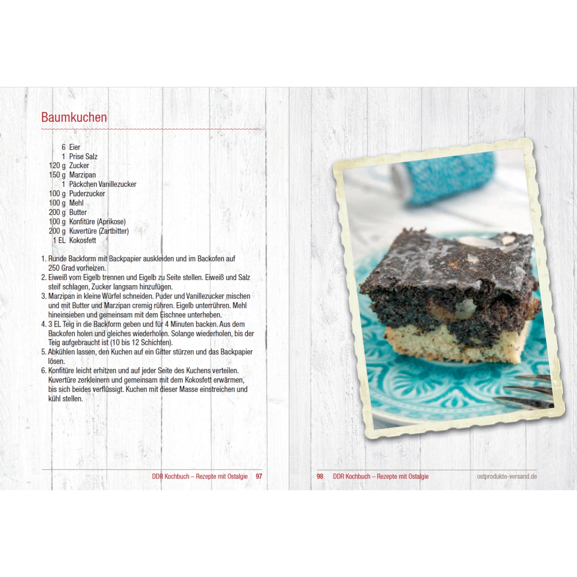 Kochbuch - Rezeptbeispiel Baumkuchen mit Foto 