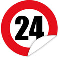 Aufkleber-Zahl-24-Motiv-Verkehrsschild