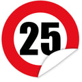 Aufkleber-Zahl-25-Motiv-Verkehrsschild