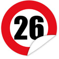 Aufkleber-Zahl-26-Motiv-Verkehrsschild