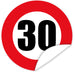 Aufkleber-Zahl-30-Motiv-Verkehrsschild