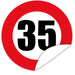 Aufkleber-Zahl-35-Motiv-Verkehrsschild