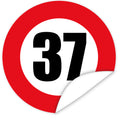Aufkleber-Zahl-37-Motiv-Verkehrsschild