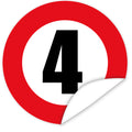 Aufkleber-Zahl-4-Motiv-Verkehrsschild