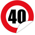 Aufkleber-Zahl-40-Motiv-Verkehrsschild