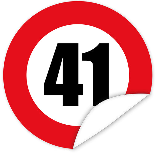 Aufkleber-Zahl-41-Motiv-Verkehrsschild