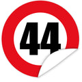 Aufkleber-Zahl-44-Motiv-Verkehrsschild