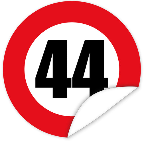 Aufkleber-Zahl-44-Motiv-Verkehrsschild