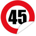 Aufkleber-Zahl-45-Motiv-Verkehrsschild