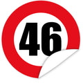 Aufkleber-Zahl-46-Motiv-Verkehrsschild