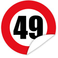 Aufkleber-Zahl-49-Motiv-Verkehrsschild